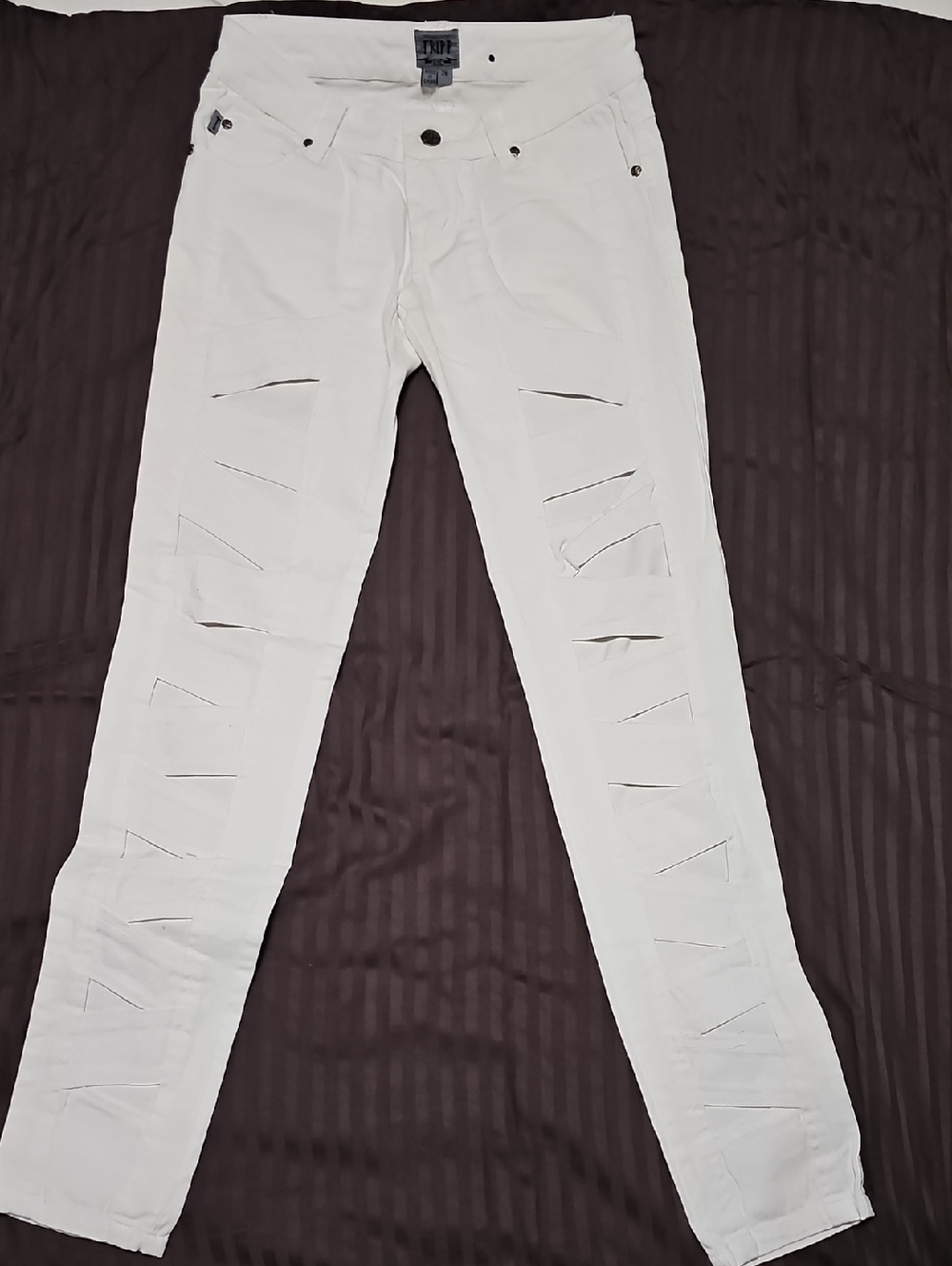 White Distressed Skinny Jeans